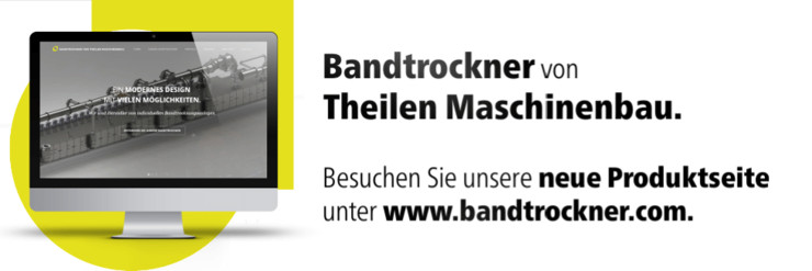 Bandtrockner von Theilen - Bandtrockner für Stückgut, Bandtrockner für Tabak, Bandtrockner für Chemie und Lebensmittel.